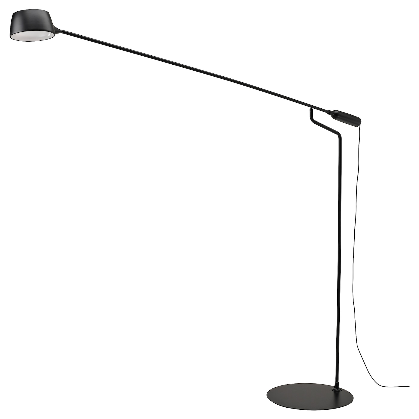 VÅGHÖJD LED floor lamp, dimmable black - IKEA