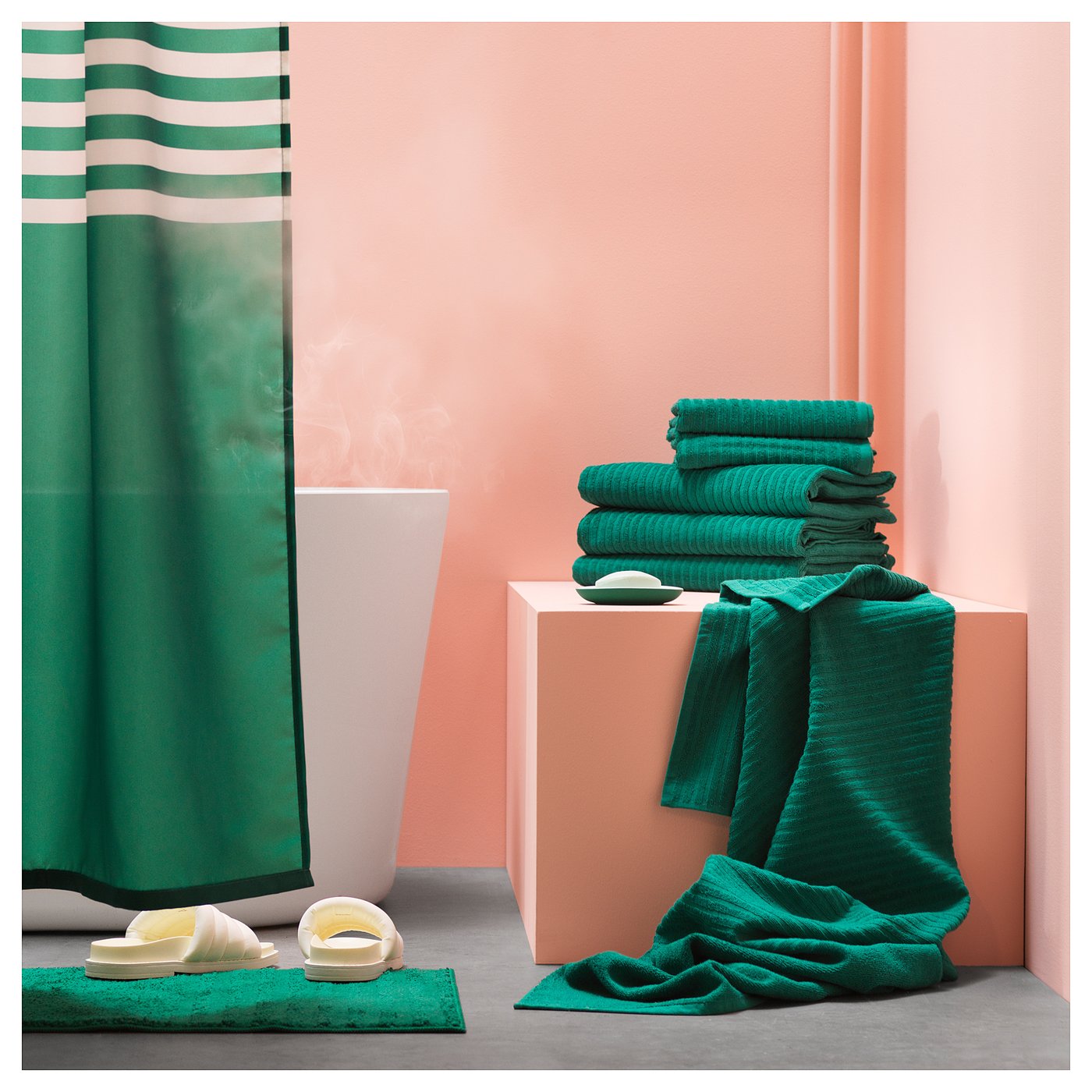 dark green bath towels