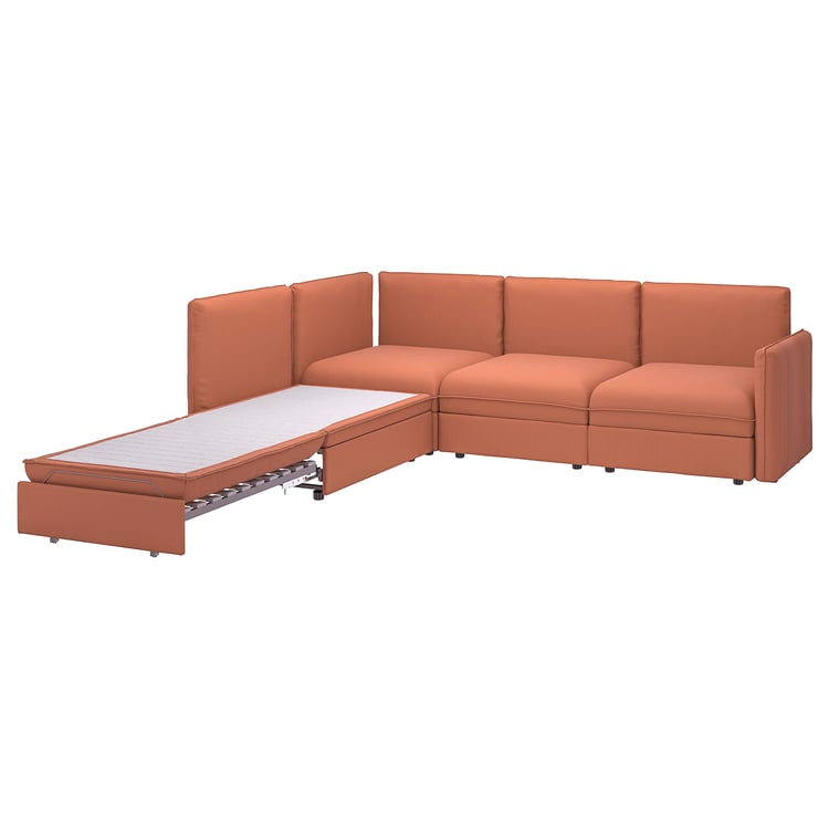 VALLENTUNA Modular corner sofa 3-seat+sofa-bed - and storage/Kelinge
