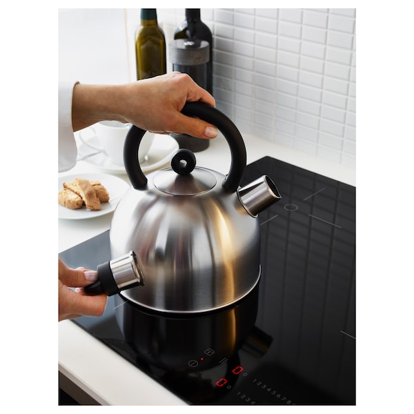 Ấm đun nước VATTENTÄT, thép không gỉ / đen, 2 l