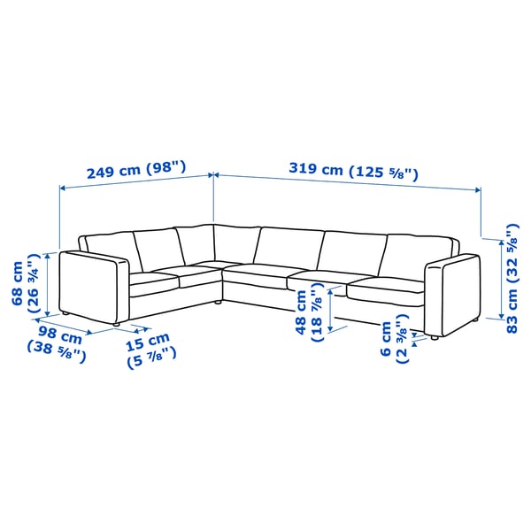 Vimle Corner Sofa 5 Seat Djuparp Dark Green Ikea