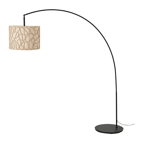 LERGRYN / SKAFTET floor lamp base, arched beige/black - IKEA