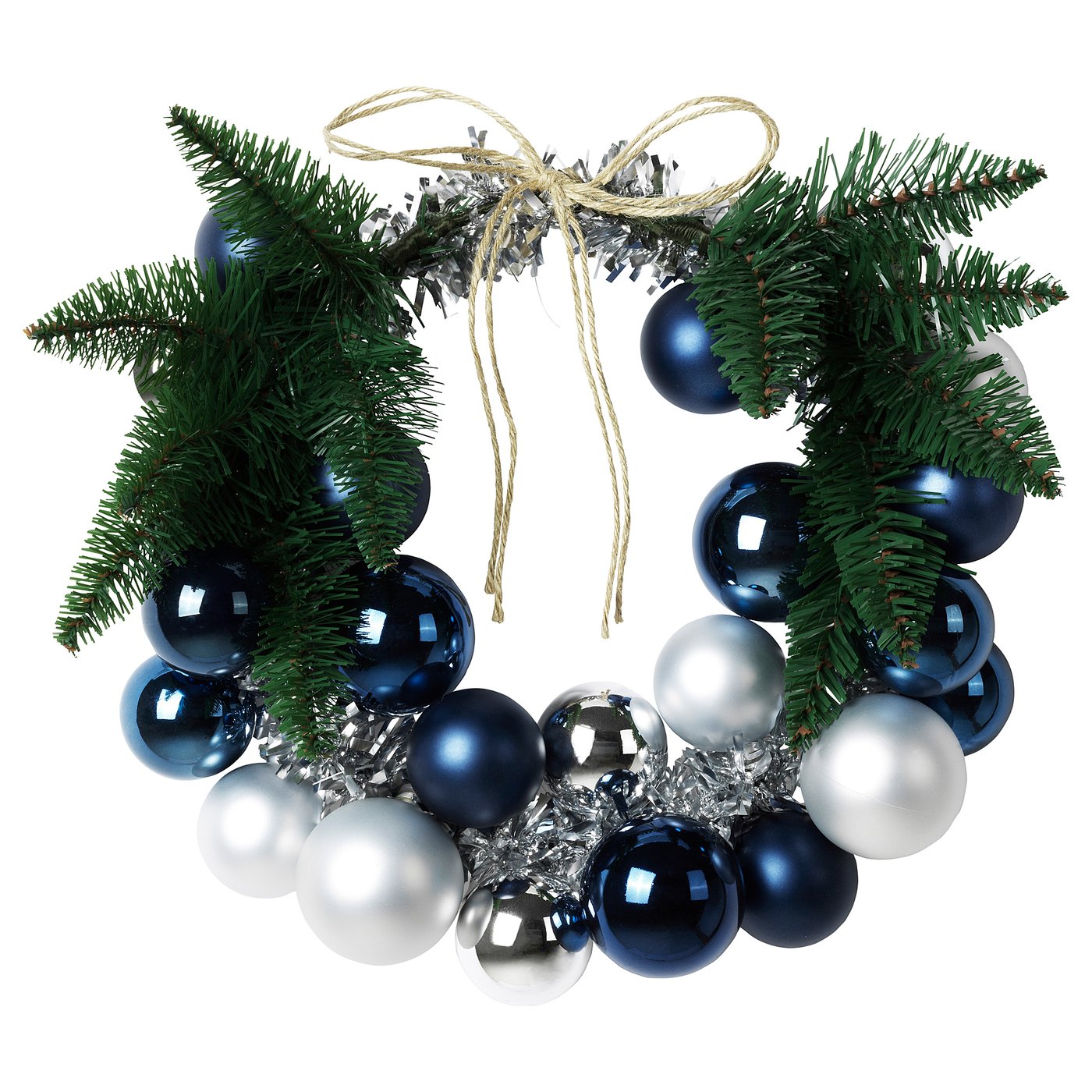 vinter 2020 decoration wreath blue silver colour 35 cm