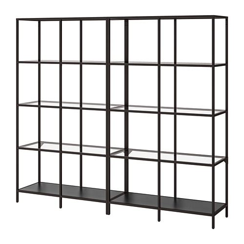 VITTSJÖ shelving unit blackbrown/glass IKEA