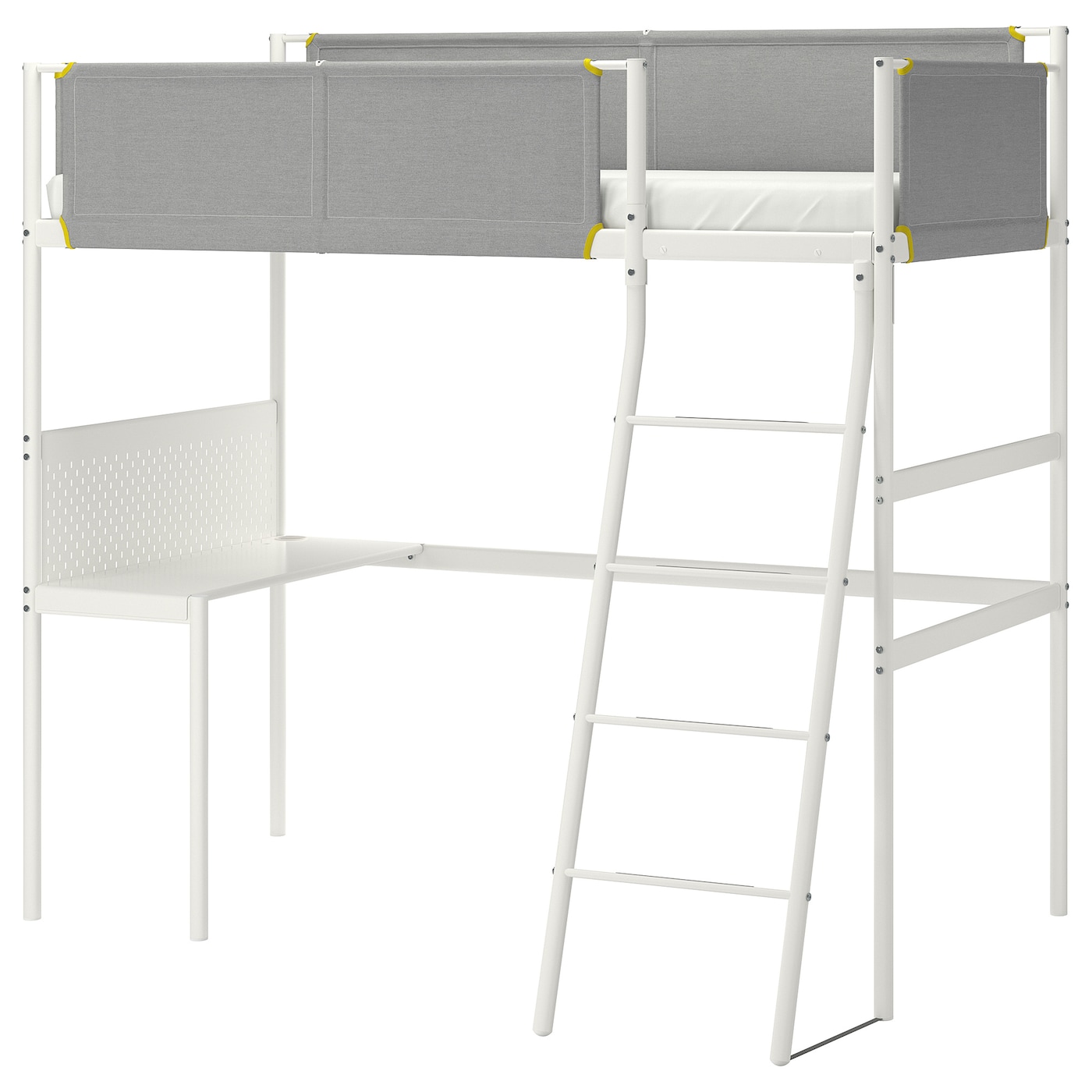 ikea white bunk bed with desk