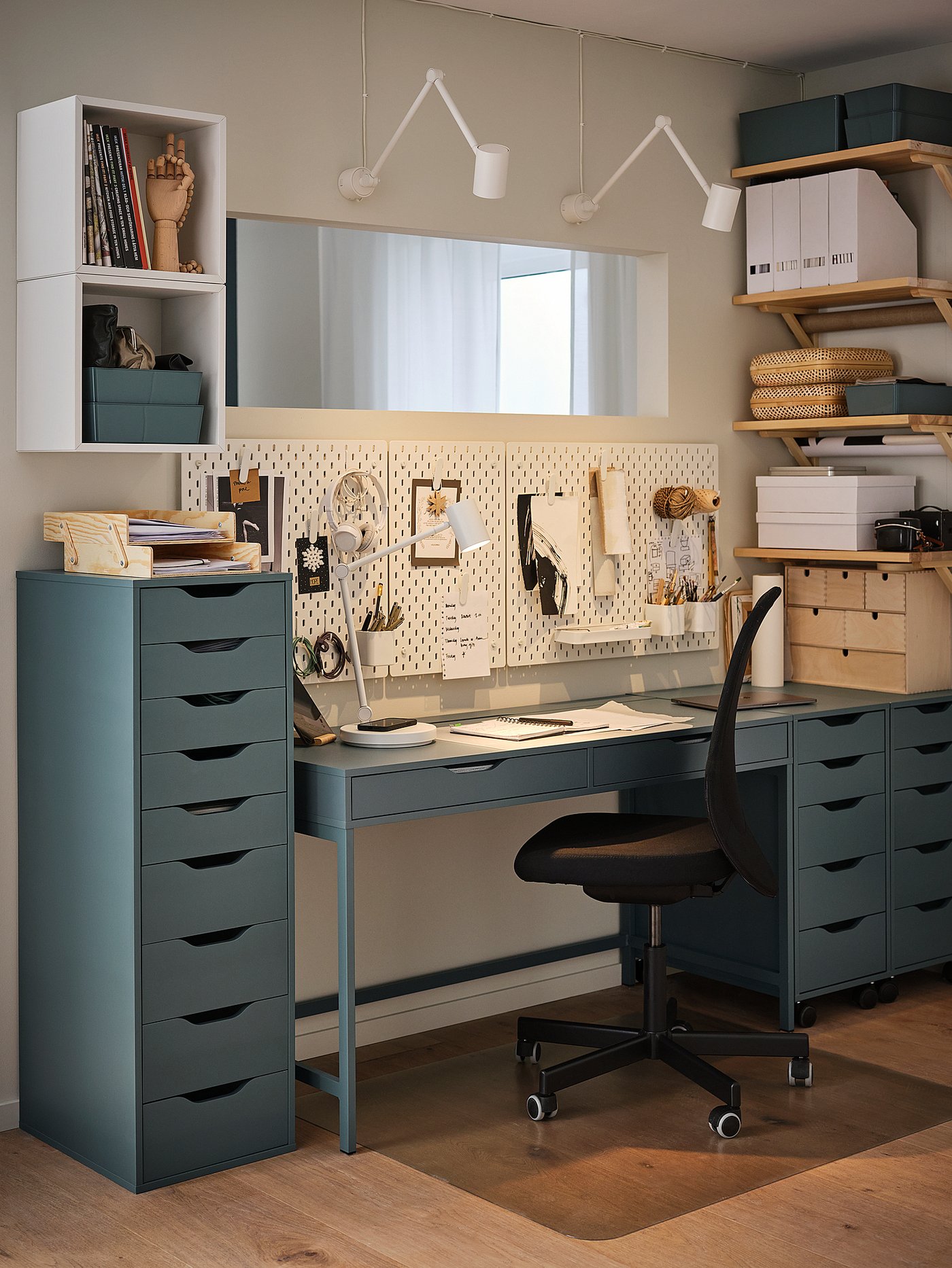 ALEX drawer unit with 9 drawers grey-turquoise - IKEA