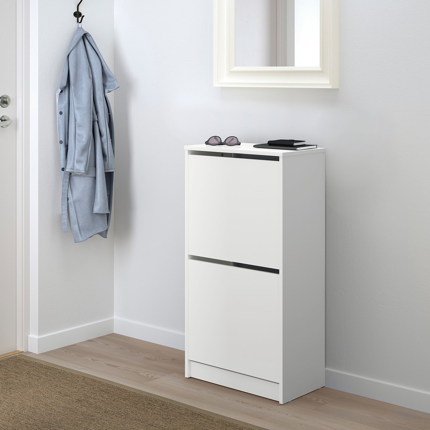 宜家bissa 比萨 双门鞋柜 白色 - ikea
