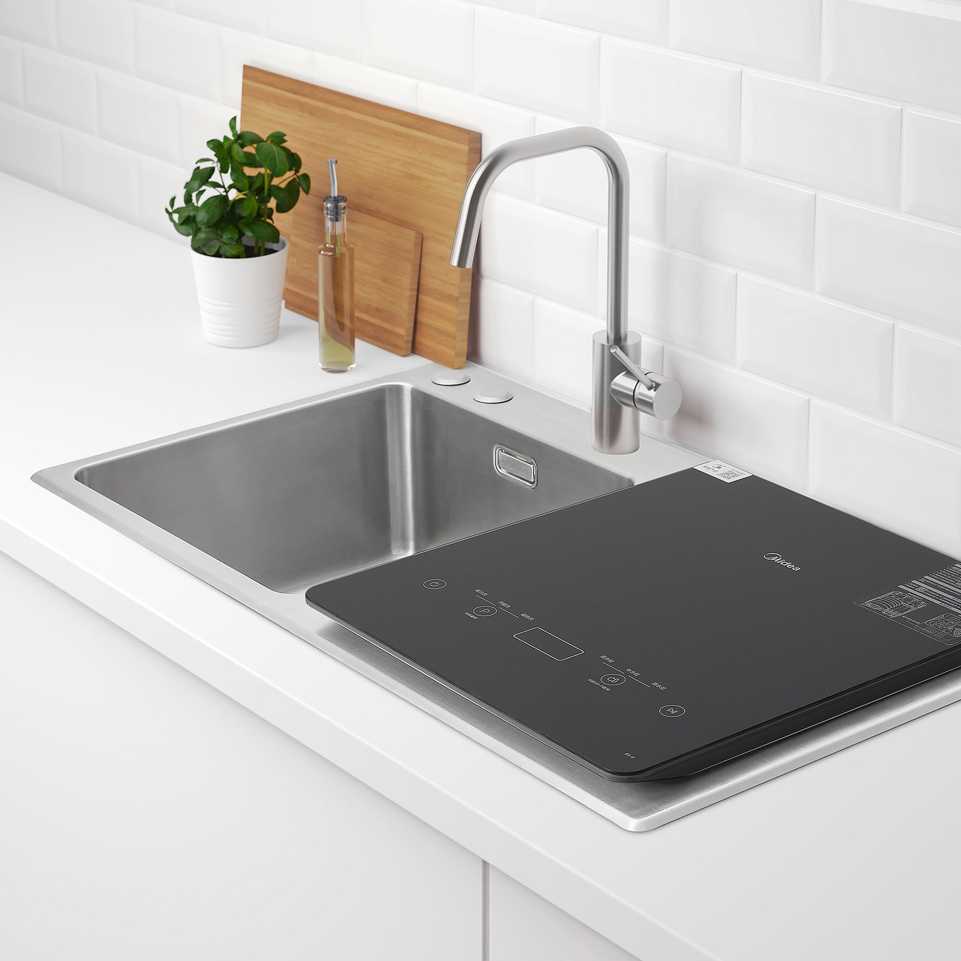 宜家blidka 博利加洗碗机 带底柜 水槽 水龙头黑色 Ikea