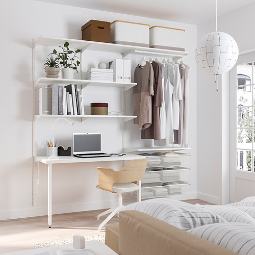 宜家boaxel 博阿克塞 / lagkapten 拉格开普 带桌面的搁架单元 白色