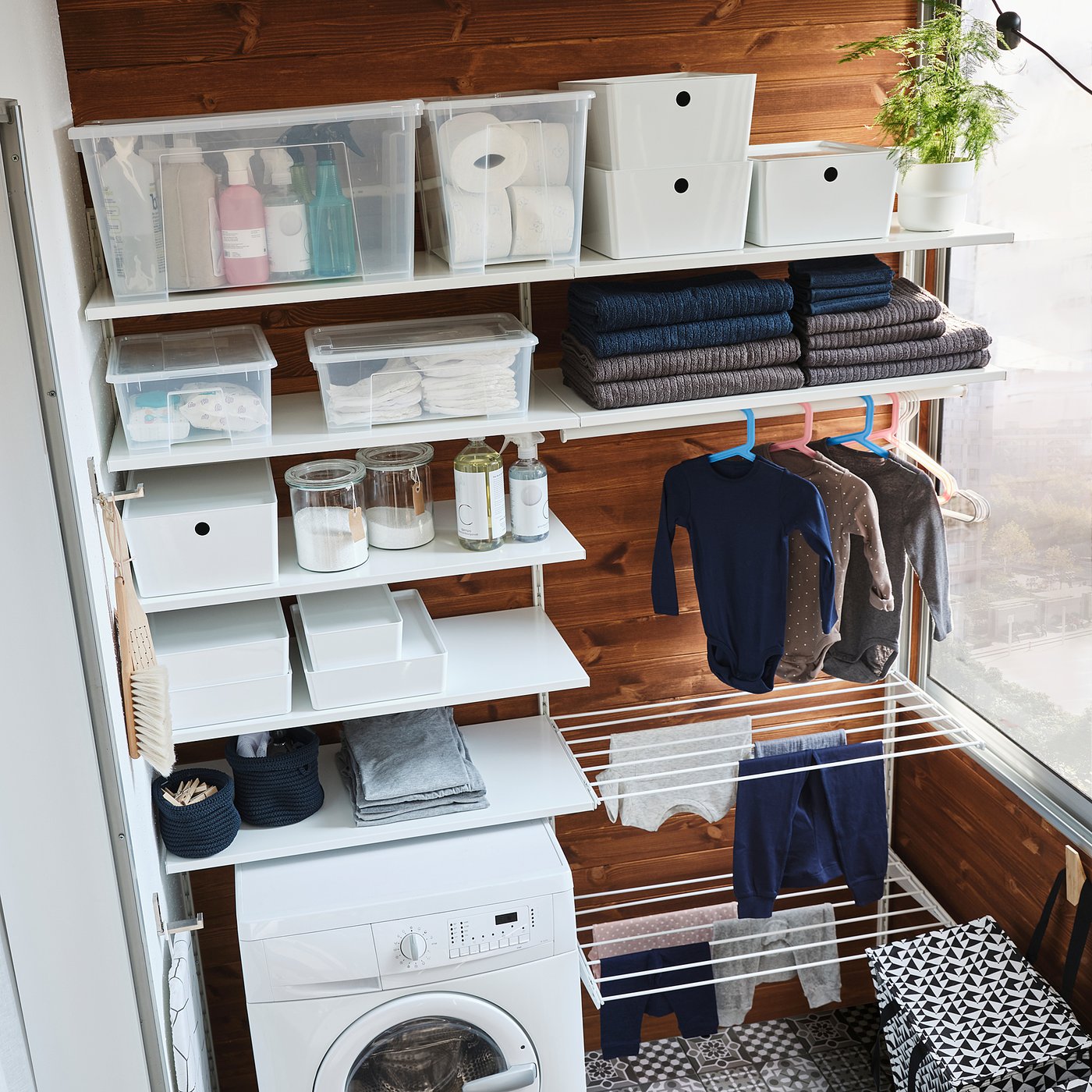 BOAXEL laundry combination white/metal - IKEA