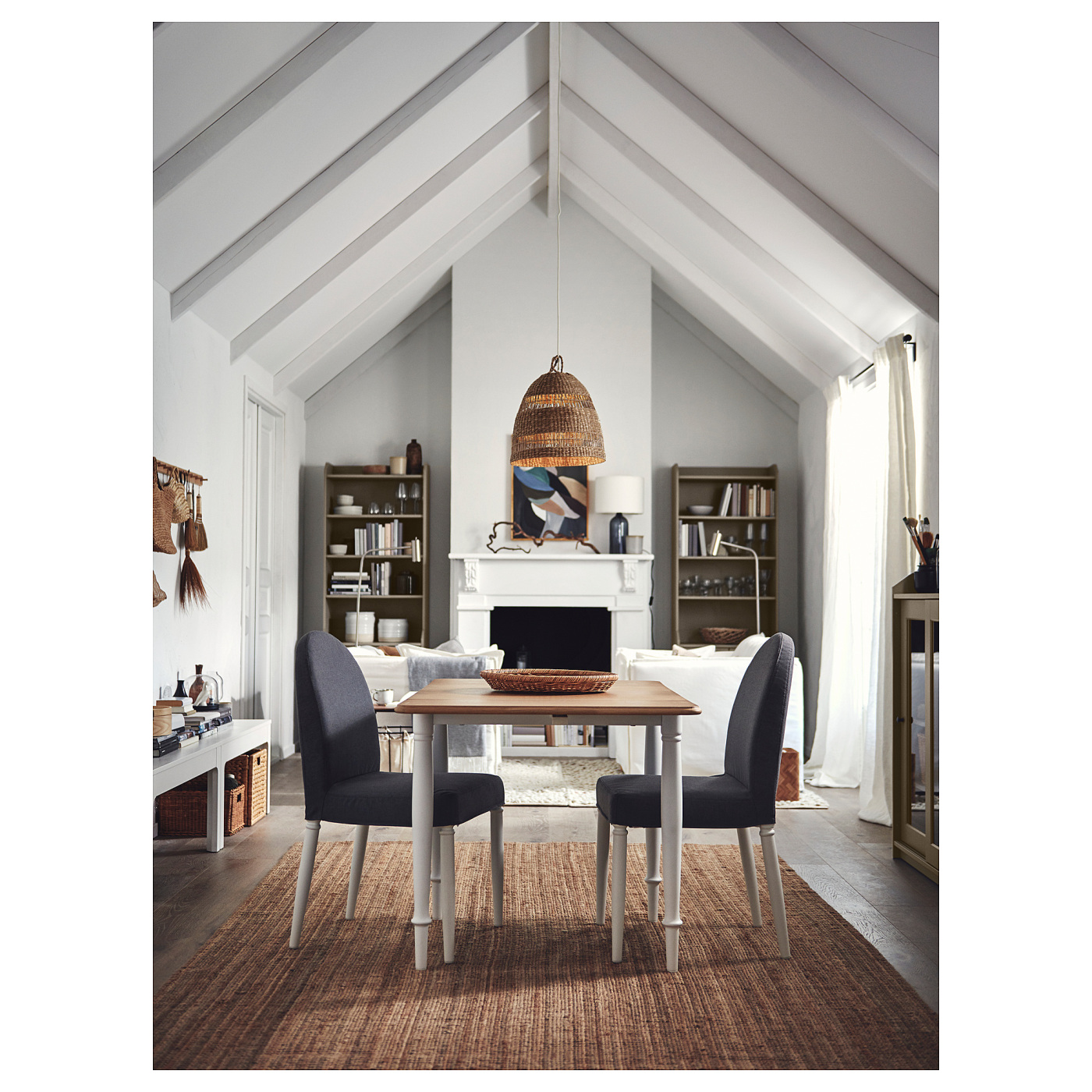 DANDERYD dining table oak veneer/white - IKEA
