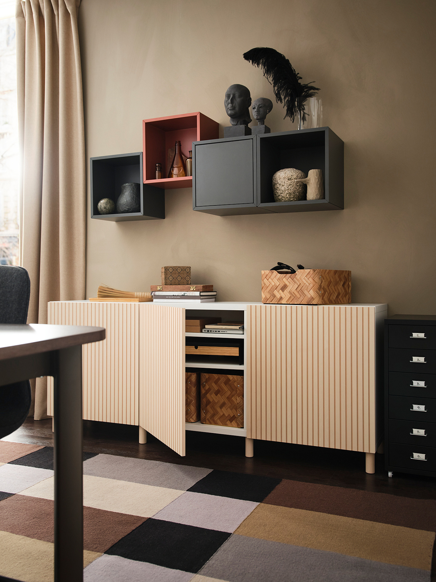 EKET wall-mounted cabinet combination dark grey - IKEA