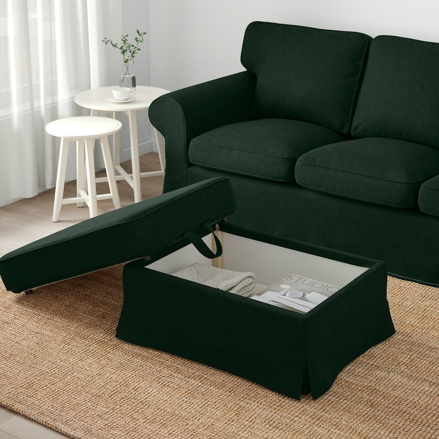 宜家ektorp 爱克托 脚凳 塔米拉 深绿色 093.179.00 - ikea