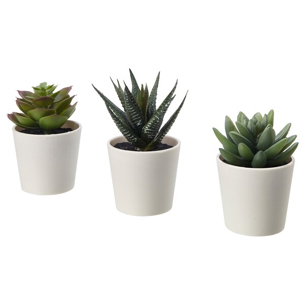 菲卡人造盆栽带花盆 室内 户外肉质植物 Ikea