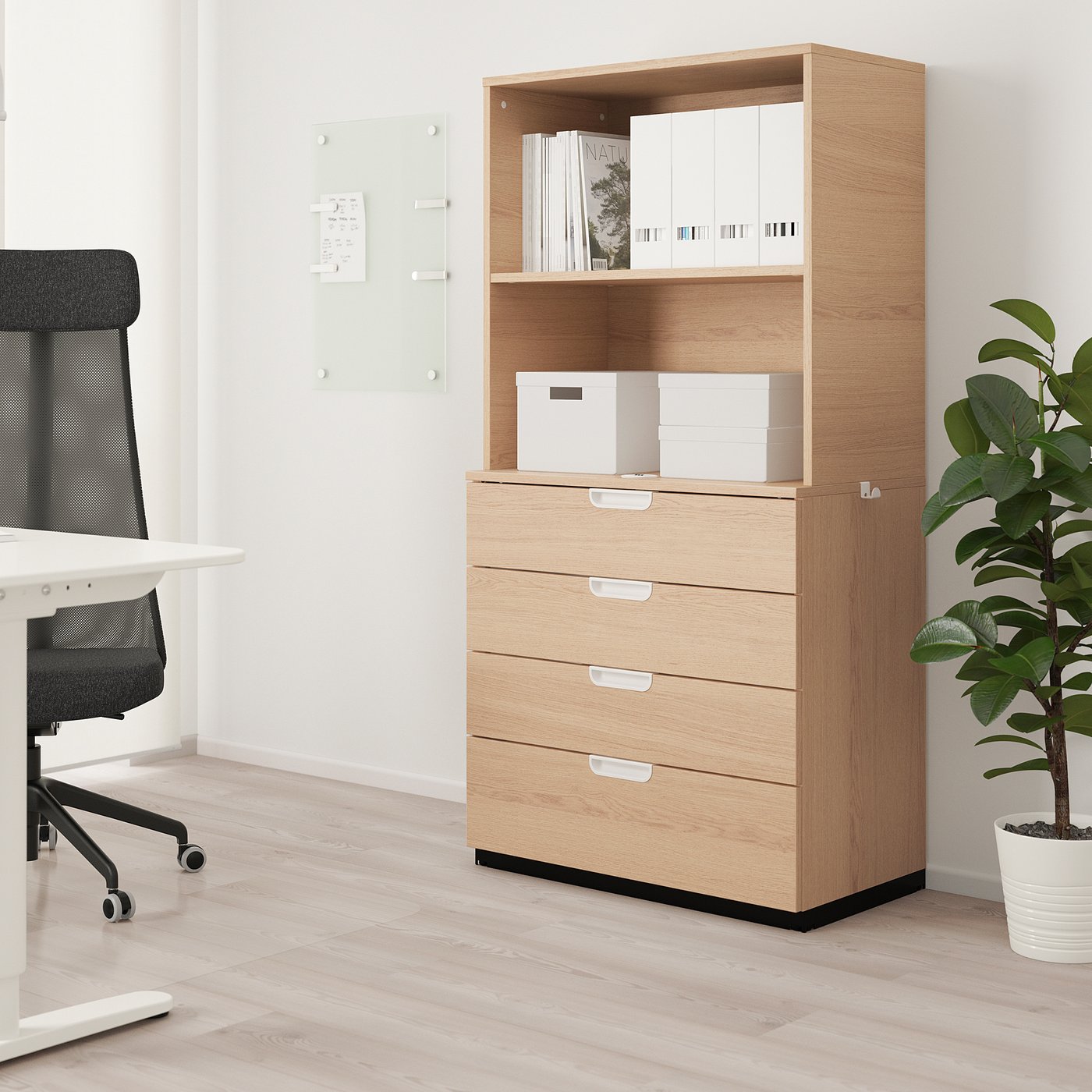 宜家galant 佳兰特 储物组合带抽屉 白色橡木贴面 392.851.63 - ikea