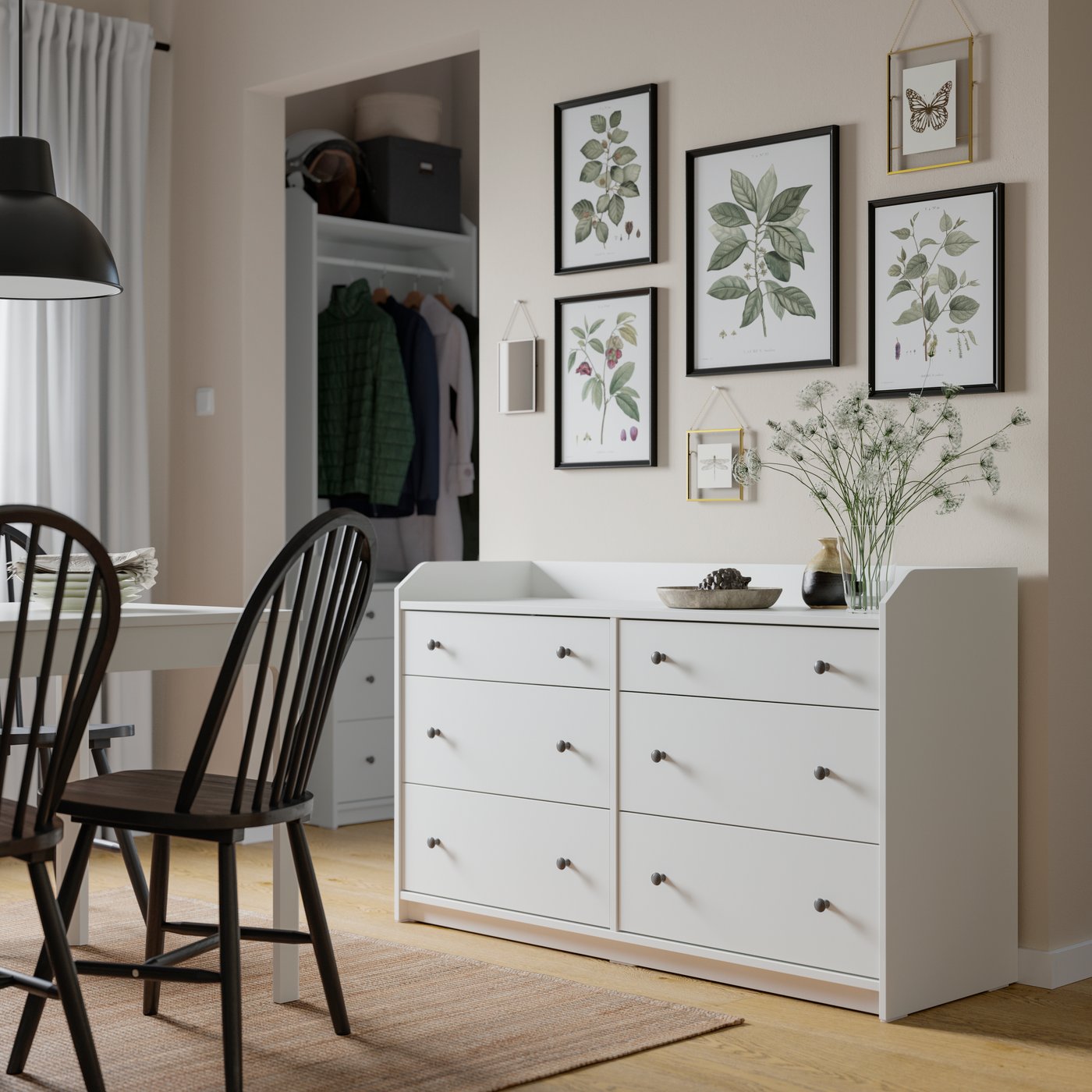 IKEA　HAUGA/ハウガ：チェスト（引き出し×6）ホワイト HAUGA chest of 6 drawers white - IKEA