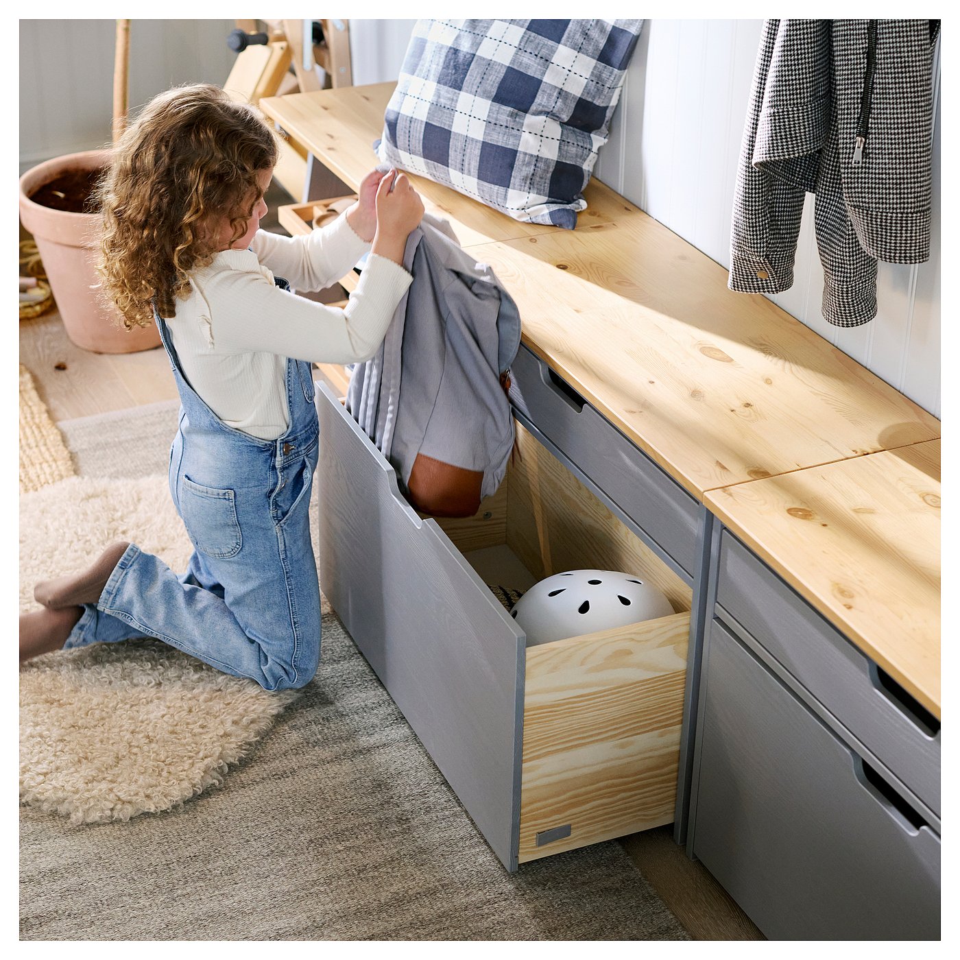 IKEA モンゲル KALLSÖ storage bench grey - IKEA