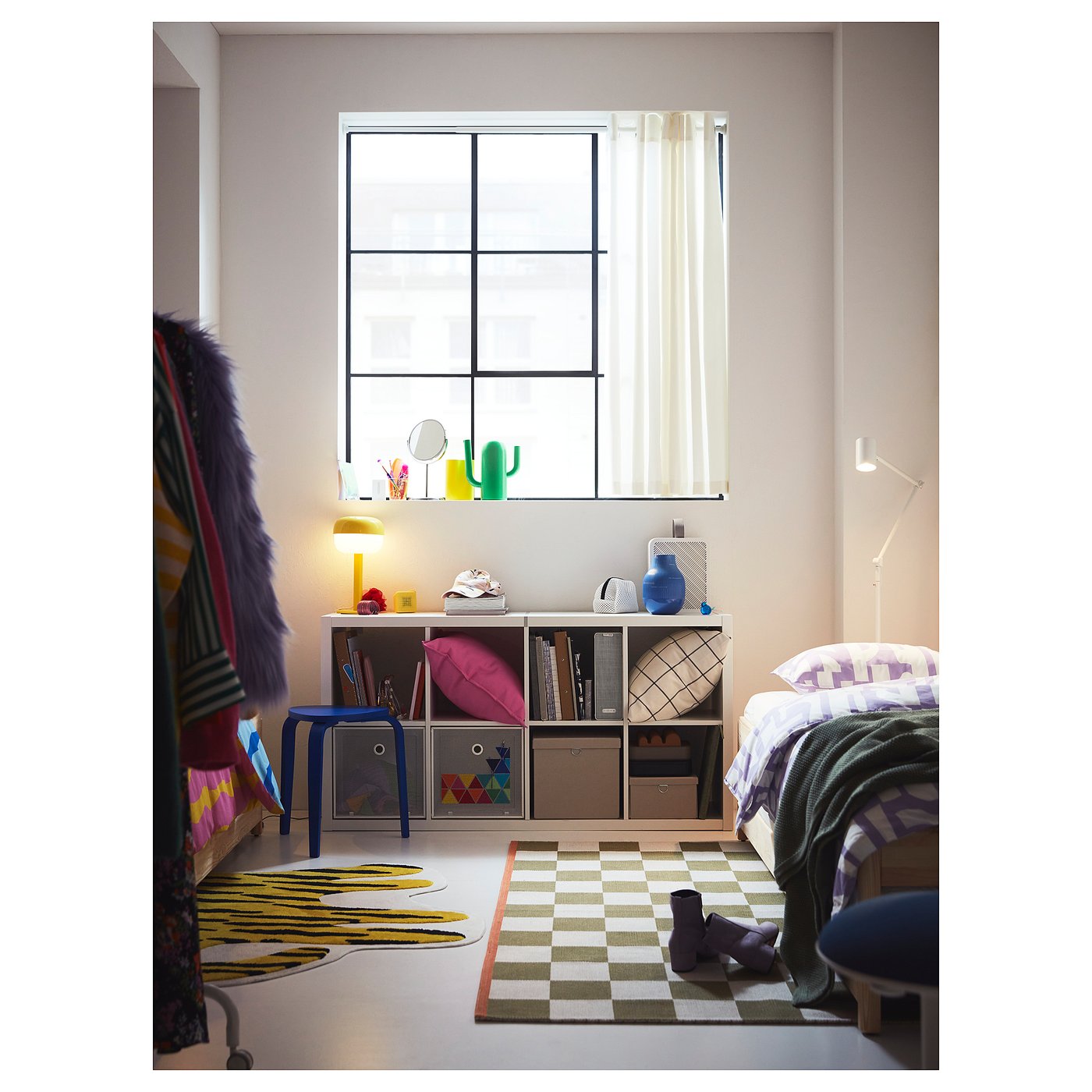 IKEA KLASSRUM 平織りラグ 133x195 cm KLASSRUM rug, flatwoven white/green - IKEA