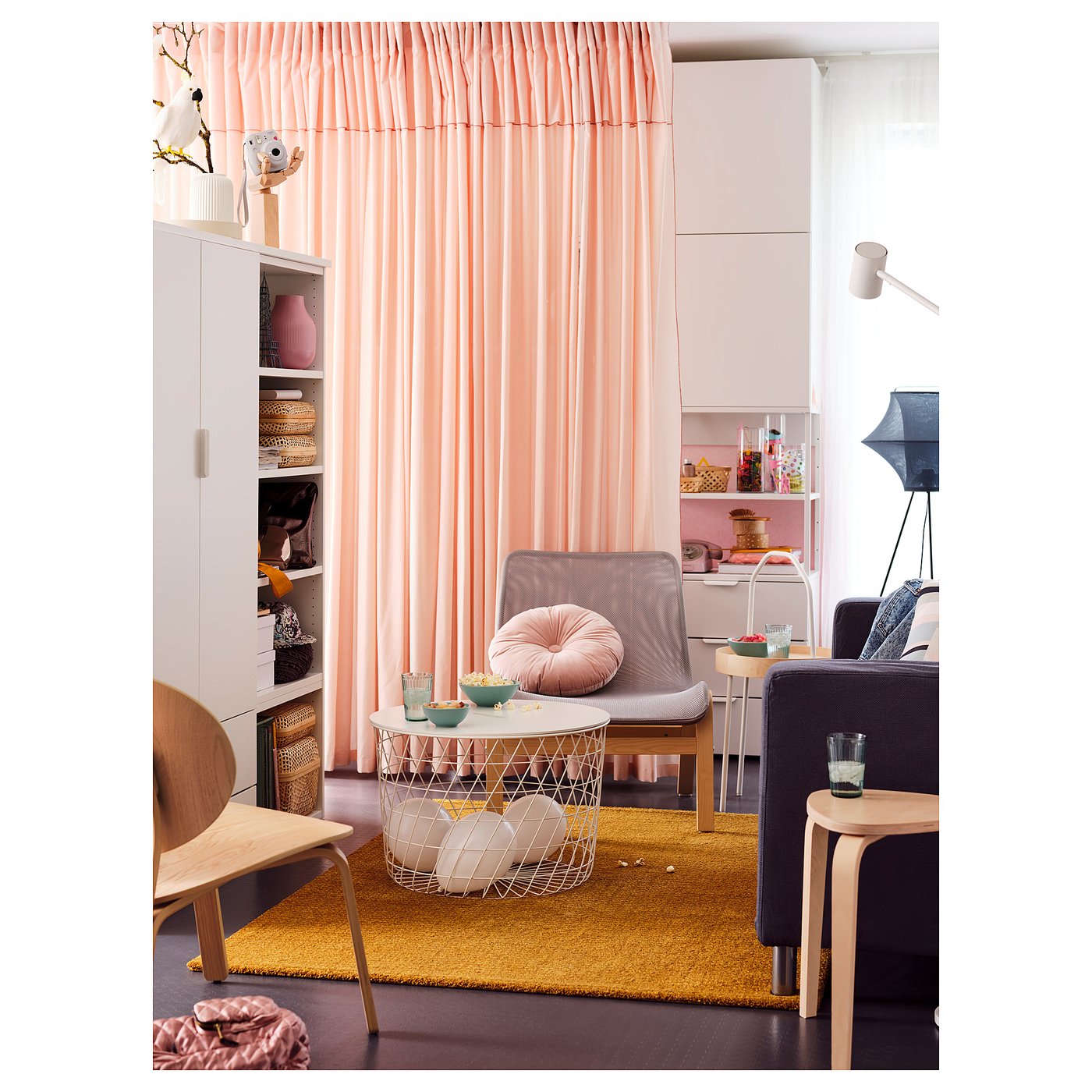 IKEA　LANGSTED ラグ 133x195 cm オレンジ LANGSTED rug, low pile yellow - IKEA