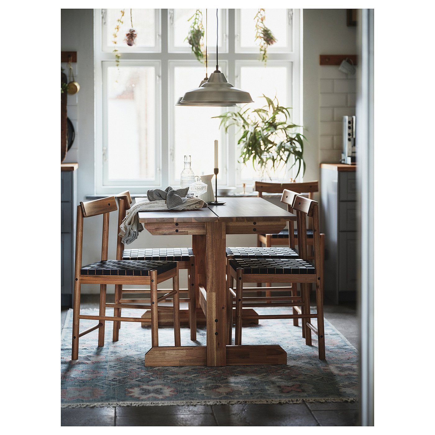 NACKANÄS / NACKANÄS table and 4 chairs acacia/acacia - IKEA