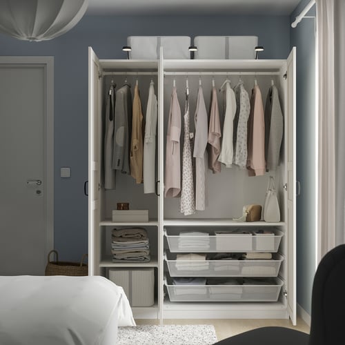 宜家pax 帕克思 / flisberget 弗里伯加 衣柜组合 白色/淡米色 795.