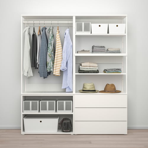 宜家platsa 普拉萨 衣柜带2个门 3个抽屉 白色/福纳 白色 - ikea