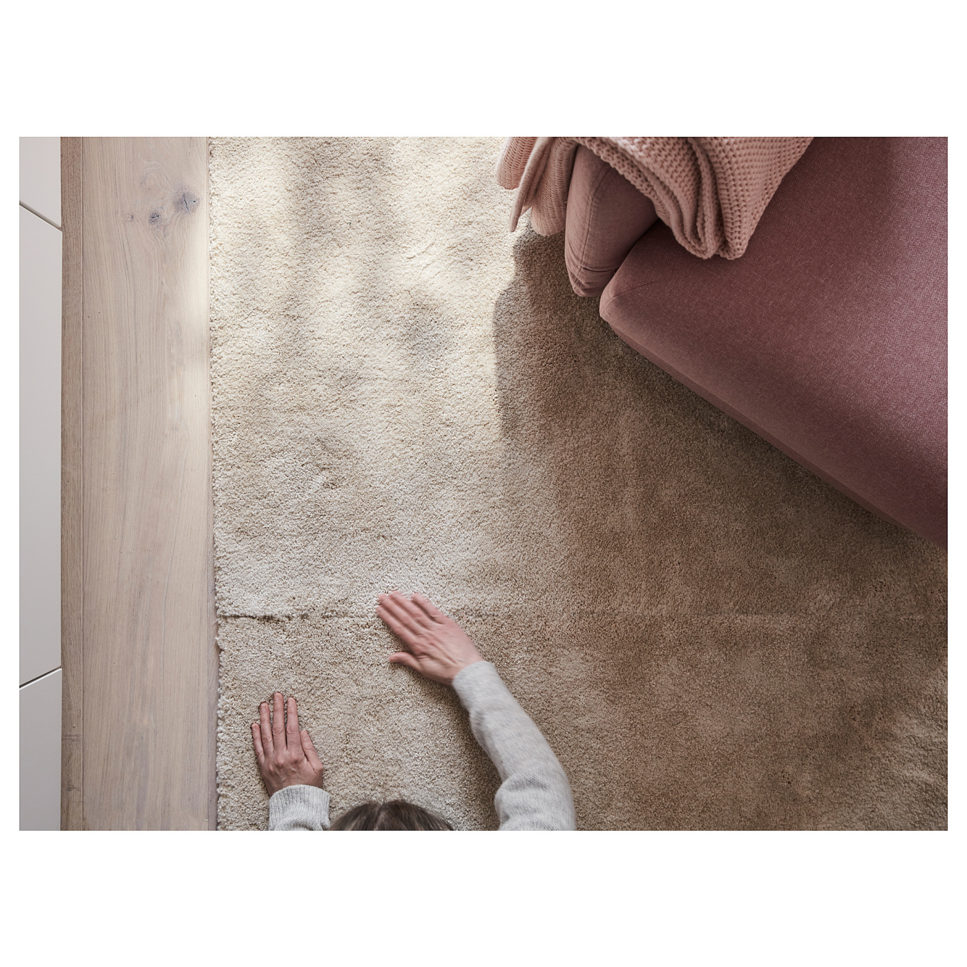 STOENSE rug, low pile beige - IKEA
