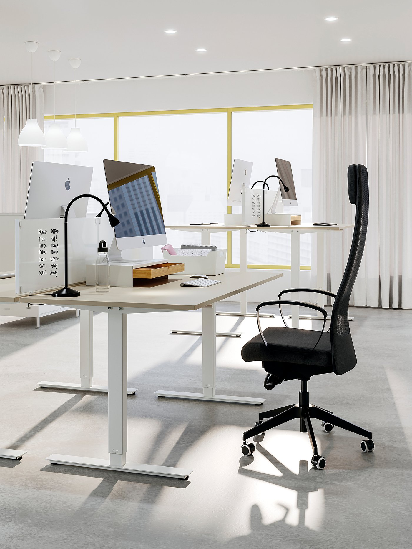 TROTTEN underframe sit/stand f table top white - IKEA