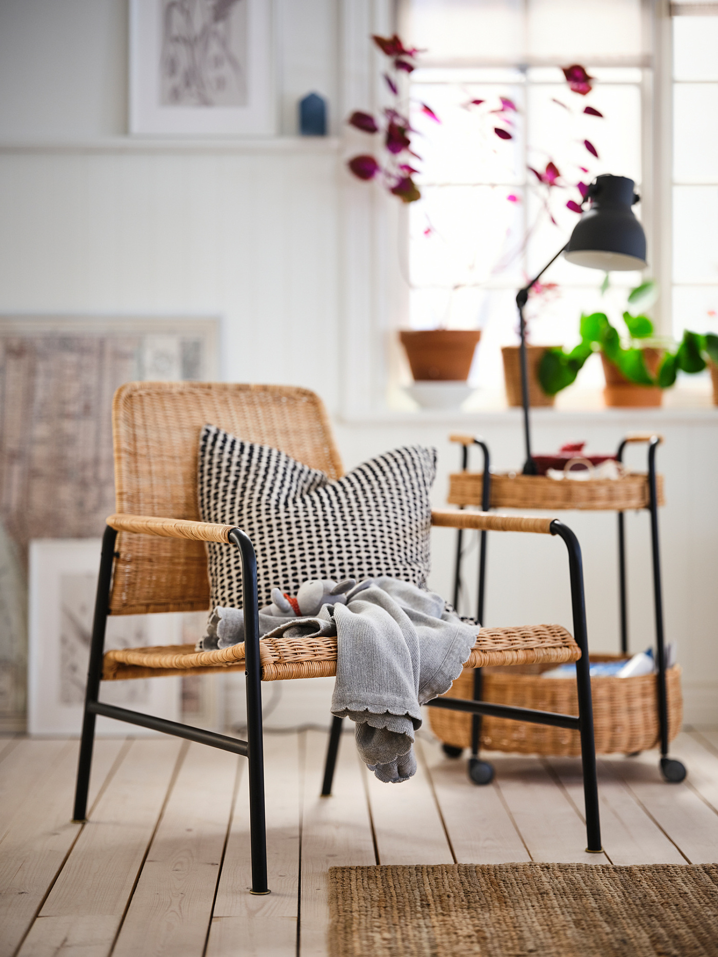 ULRIKSBERG armchair rattan/anthracite - IKEA