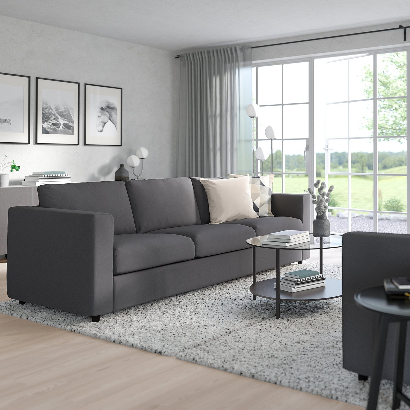 宜家vimle 维姆勒 三人沙发 赫拉普 灰色 493.990.41 - ikea