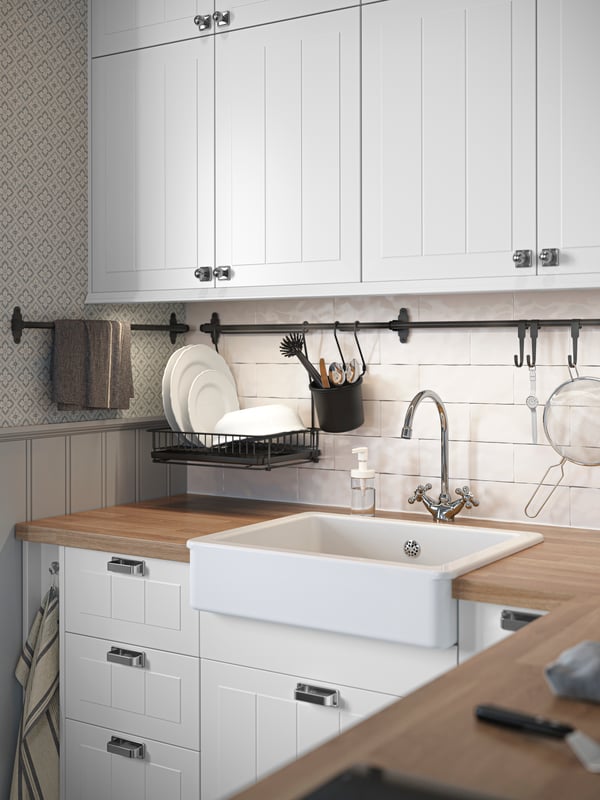 Warm and crafted STENSUND white kitchen IKEA
