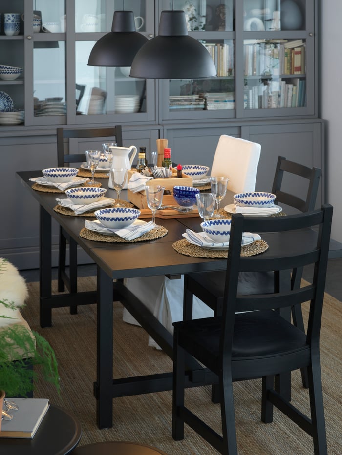 A coordinated and traditional dining room IKEA
