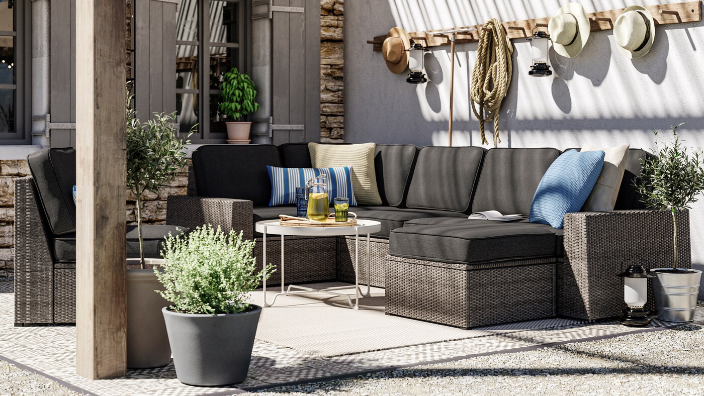 JUTHOLMEN one-seat section, outdoor dark grey-brown - IKEA