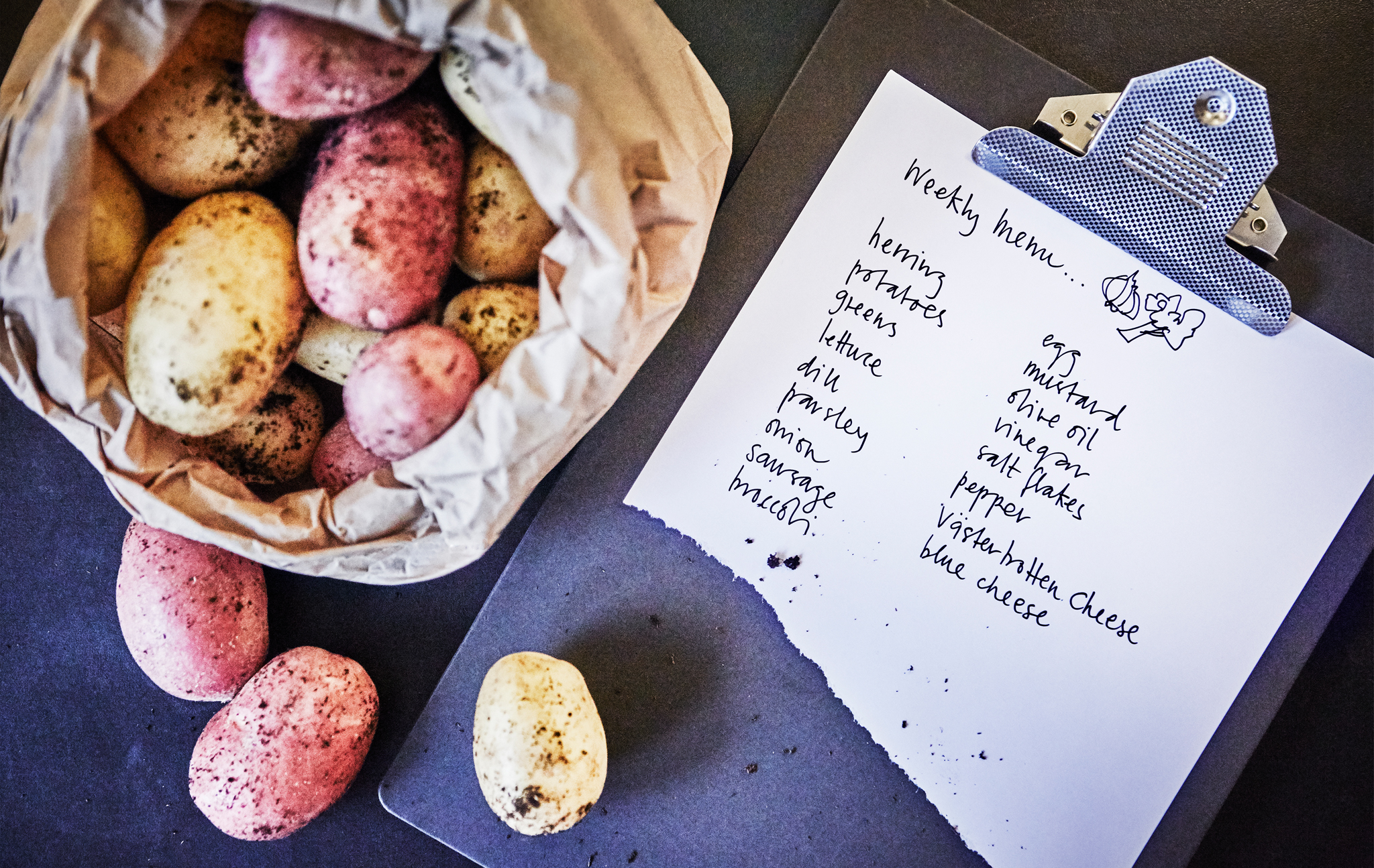 a rustic potato saladboil a few potatoes (or heat some that are