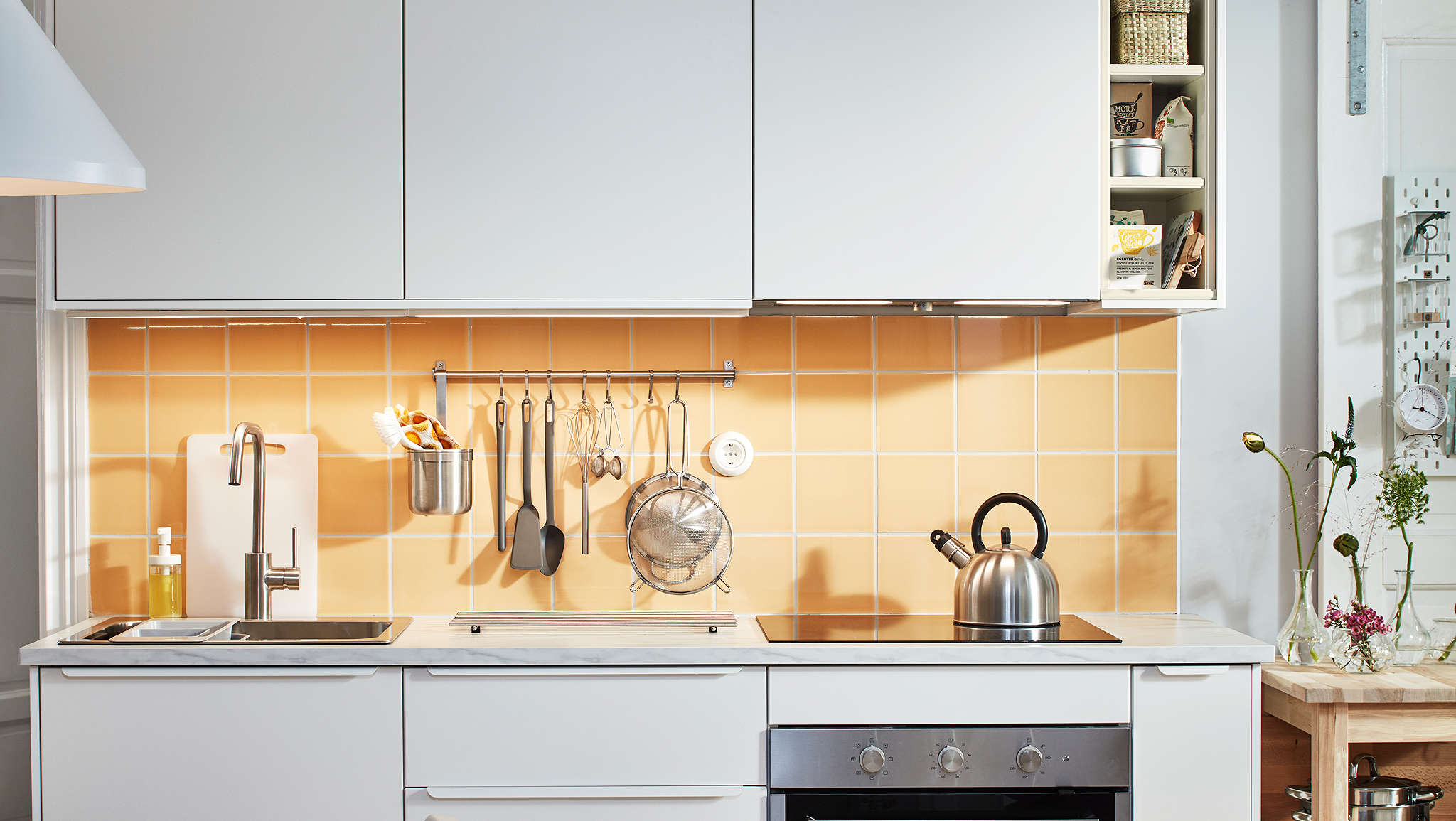 VEDDINGE white kitchen affordable and clever IKEA