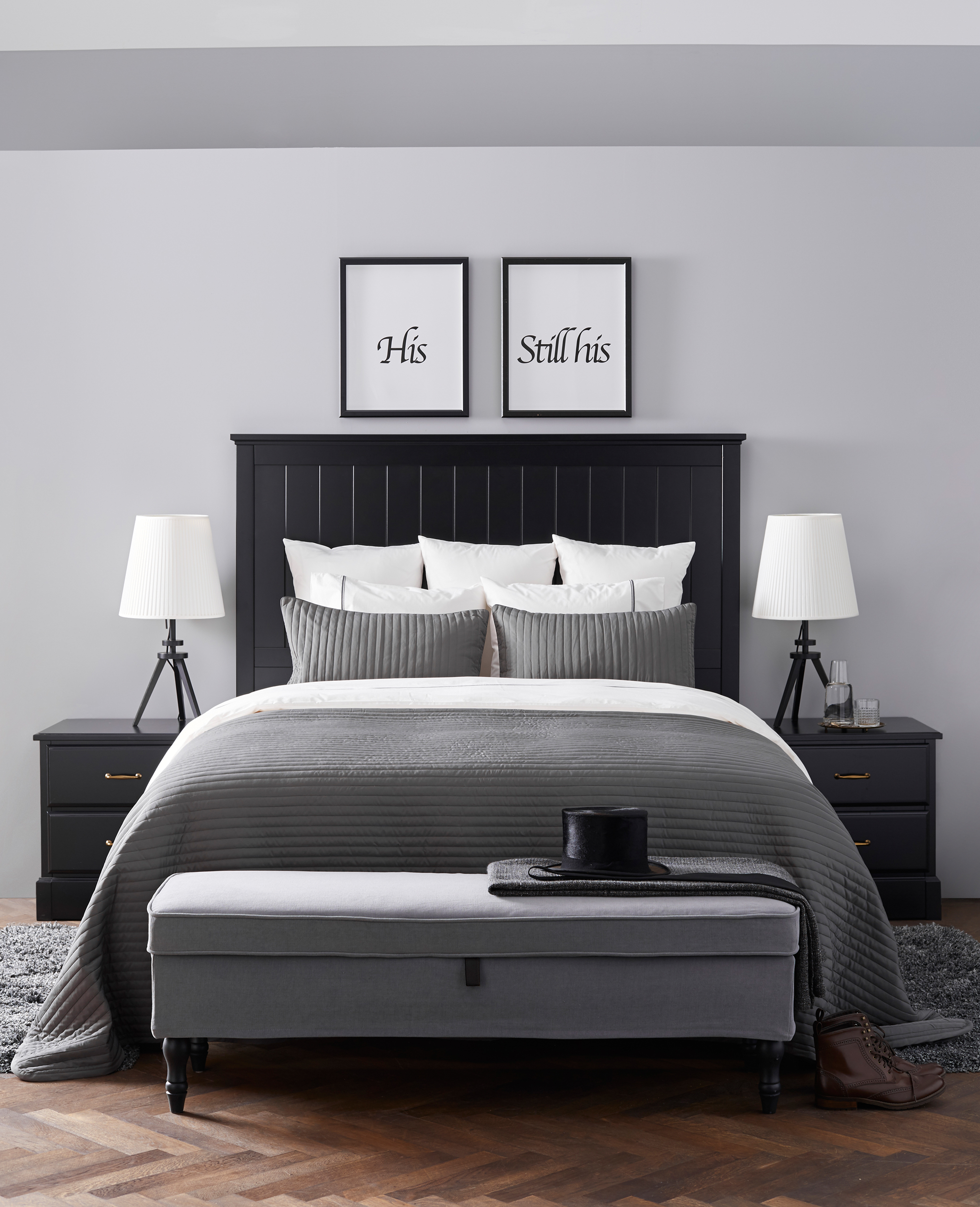 A very neat bedroom reminiscent of a hotel suite.