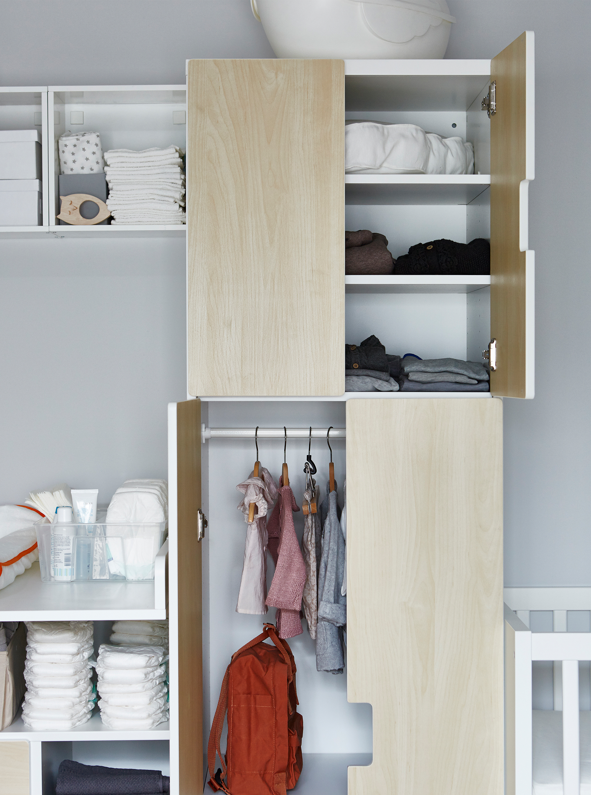 baby dresser with hanging space
