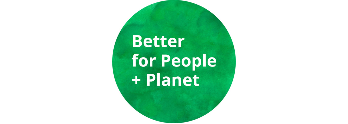 Better for people and planet green logo.
