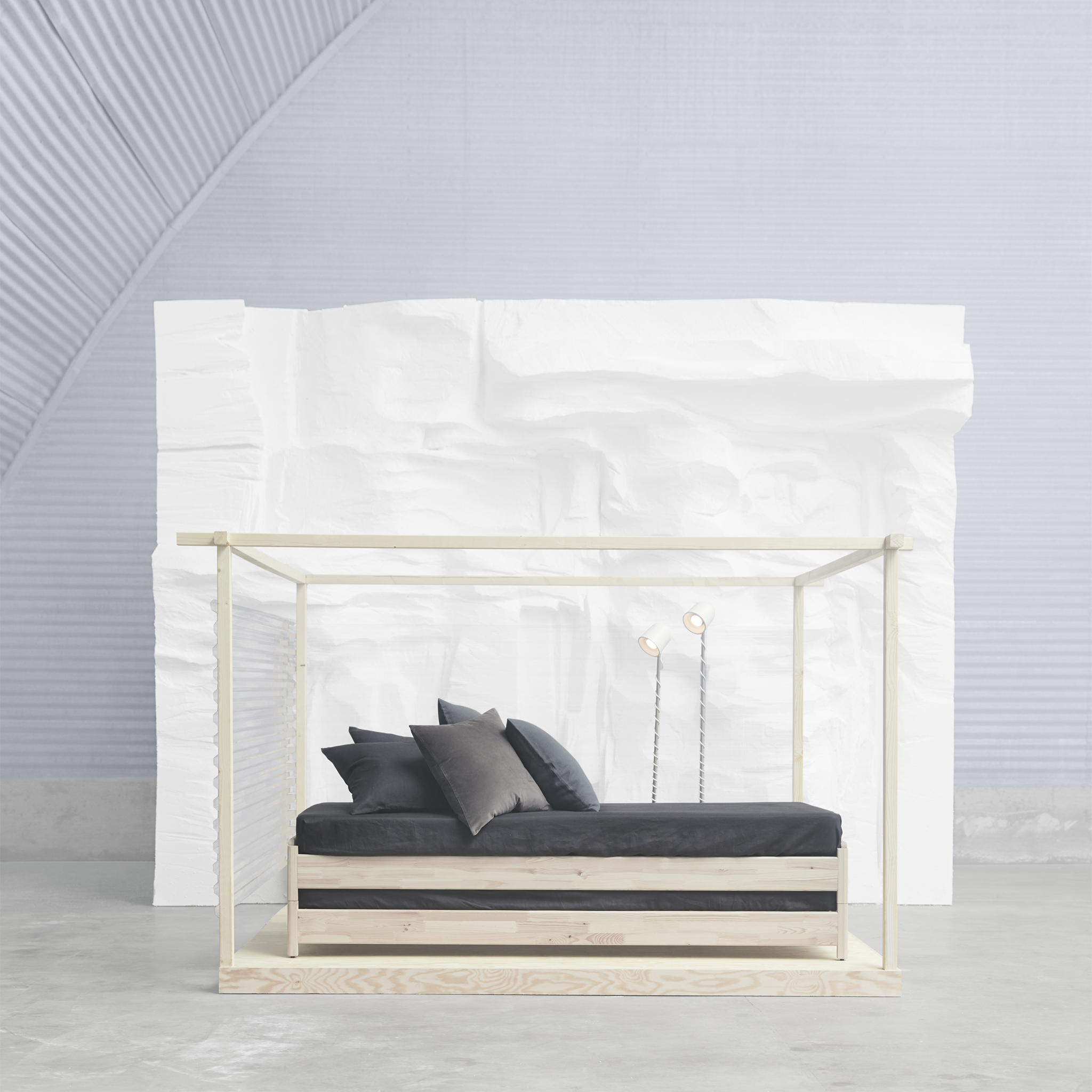 宜家 ut03ker 于托克 折叠床以天然未加工的实心松木制成,功能多样