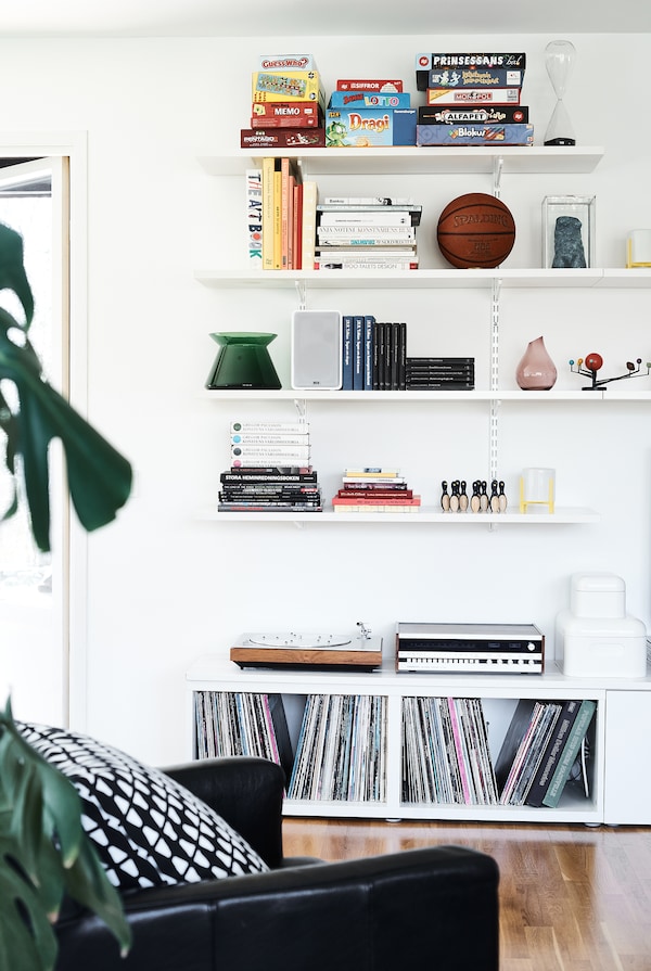 Keep favourite items to hand on open shelving.