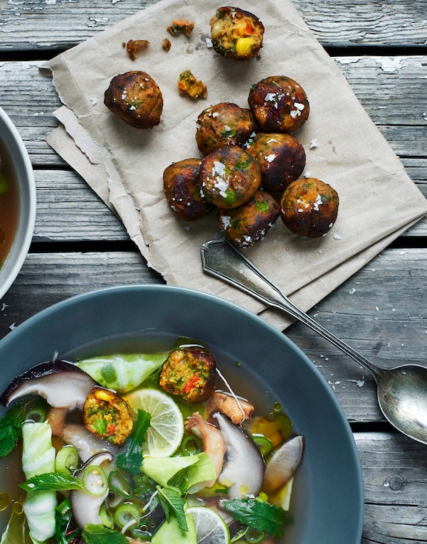 Try our plant-based veggie balls, they are a more sustainable option to our iconic meatballs.