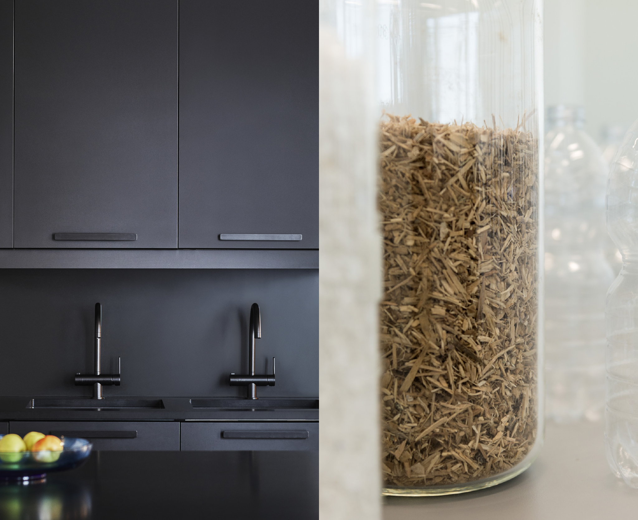 We’re constantly looking for new ways to use scrap materials and recyclables and turn them into something useful and stylish, like with KUNGSBACKA kitchen fronts.