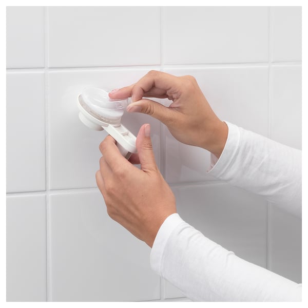 TISKEN Hand shower park bracket w suc cup, white