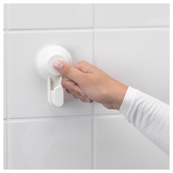 TISKEN Hand shower park bracket w suc cup, white