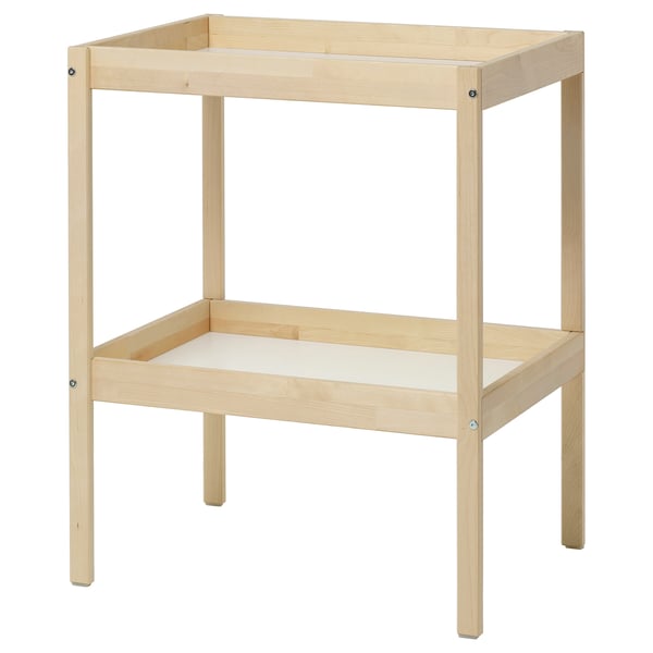 SNIGLAR Changing table, birch/white, 72x53 cm