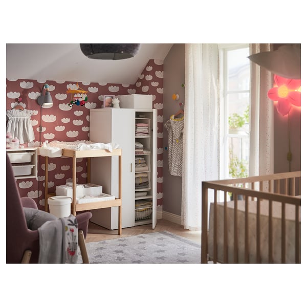 SNIGLAR Changing table, birch/white, 72x53 cm