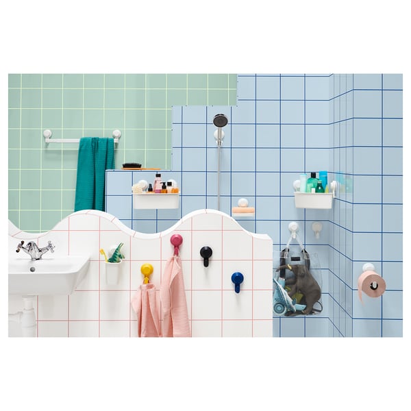 TISKEN Hand shower park bracket w suc cup, white