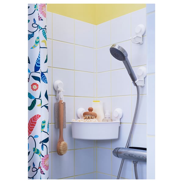 TISKEN Hand shower park bracket w suc cup, white