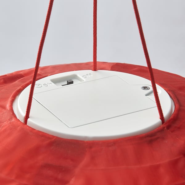 SOLGLIMTAR LED lantern, battery-operated/red
