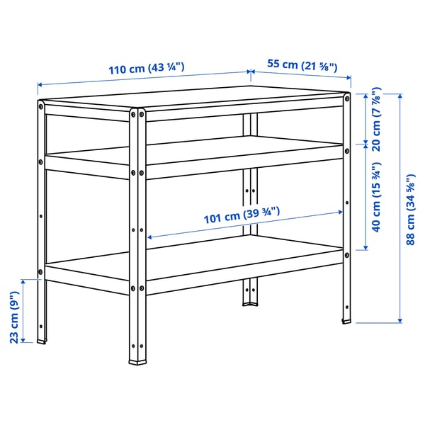 BROR Table, white, 110x55 cm